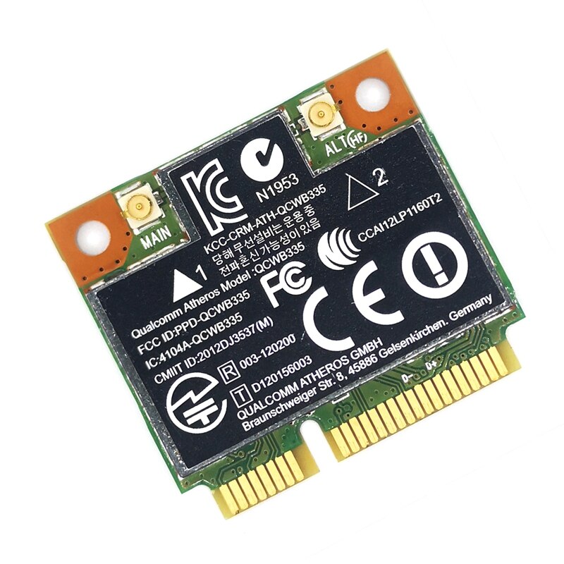 AR9565 wifiカードQCWB335ミニpcie bluetooth 4.0 150 150mbpsの2.4グラムxp Win7 Win8 linuxシステム