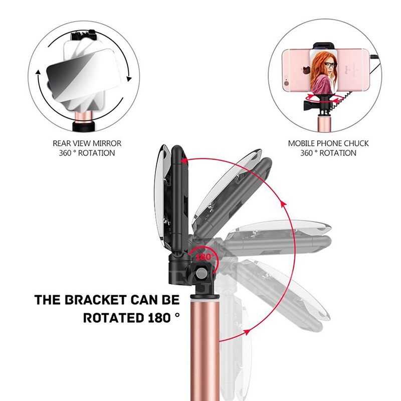 FGCLSY Metal palo Selfie con cable con Bluetooth remoto de trípode plegable portátil extensible Monopod para iphone 6 iphone 6s iOS