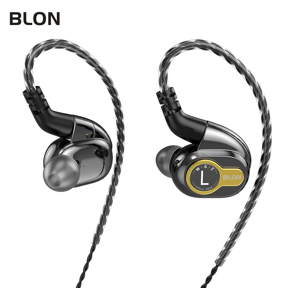 Blon BL-05 bl05 BL-03 bl03 10mm 2nd geração de nanotubo carbono diafragma cnt no ouvido fone alta fidelidade dj esporte fones: BL05 Gun no mic
