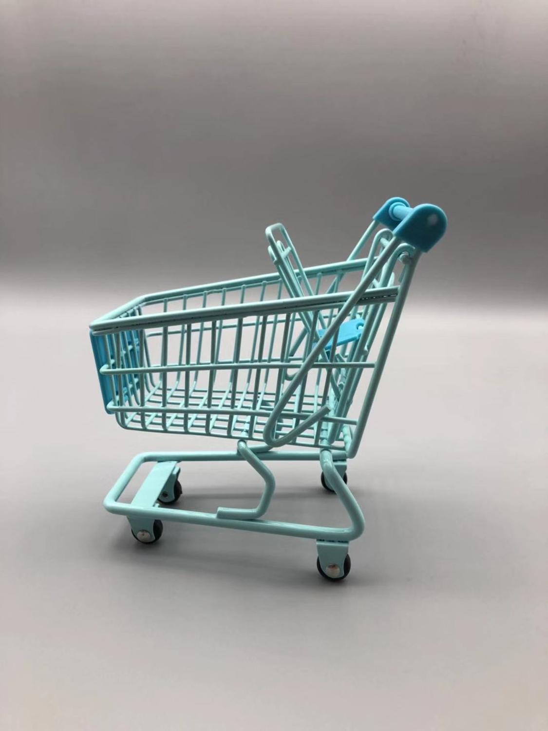 Mini Shopping Handcart Mode Supermarket Toy Holder gadget storage Shopping Trolley Cute