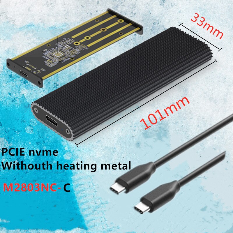 PCIE M.2 NVME USB SSD obudowa M z tuleją samozaciskową C USB 3.1 2240/2280 obudowa na SSD aluminium 10 gb/s pudełko zewnętrzne solidny dysk zewnętrzny: M2803NC-C