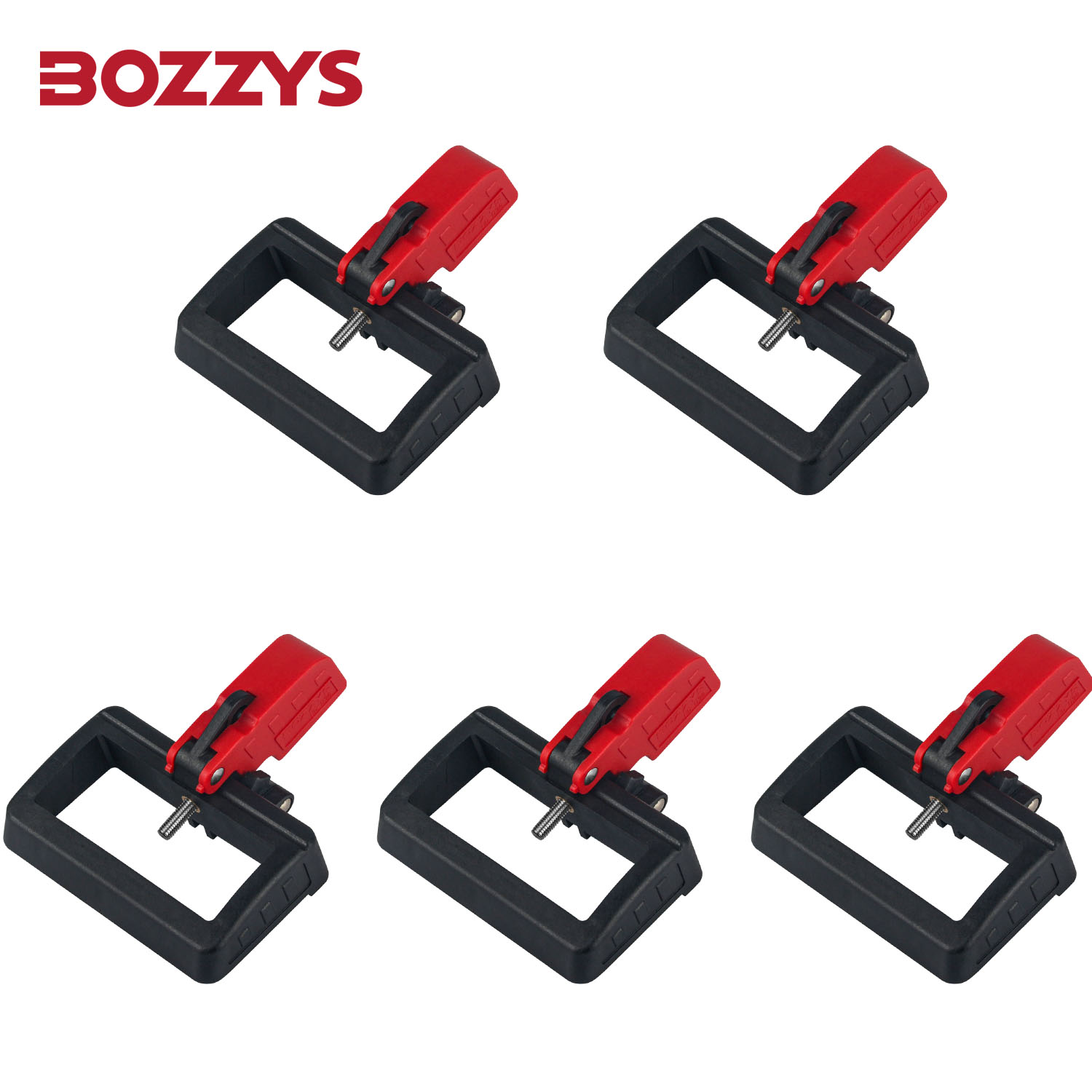 Single-pole and Internal-trip Multi-pole 480 600 Volt Clamp-On Circuit Breaker Lockout Device: Red