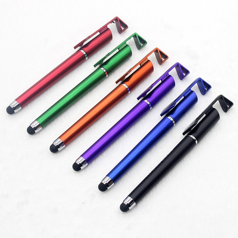 Multi-function Mobile Phone Stylus + Ball pen + Mobile Phone Stand Holder For Iphone 6 7