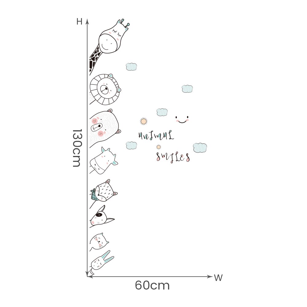 DKtie 40x60cm children's room stickers various patterns cute cartoon door stickers corner stickers baby room home decoration: B