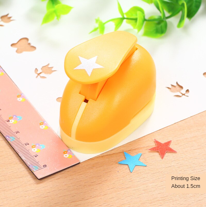 1pcs 2.5cm/1.5cm Mini Paper Punch for DIY Card Punch Device Engraving Cutter Machine Handmade Materials for Kindergarten: 1.5cm stars