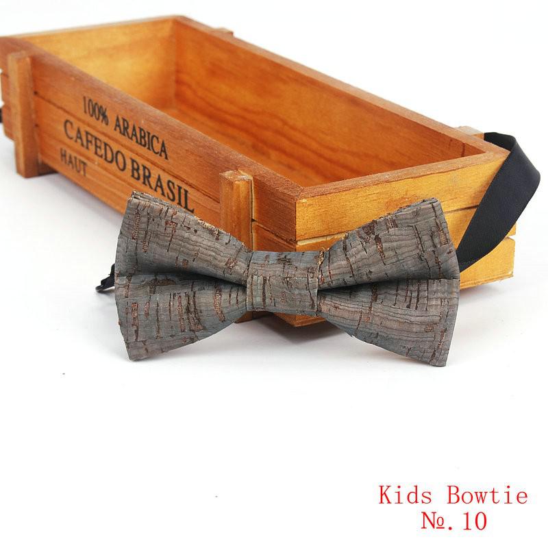Brnad Neue freundlicher Kork Holz Bogen Krawatten freundlicher Neuheit Handarbeit Solide Krawatte für freundlicher Hochzeit Party verrotten Holz bowtie: Kinder-10