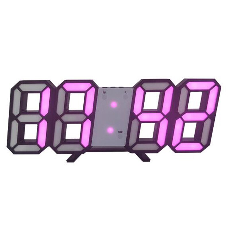 modern 3D groß Mauer Uhr LED Digital USB elektronisch Uhren an das Mauer leuchtend Alarm Tabelle Uhr Schreibtisch Heimat Dekor: Rosa B