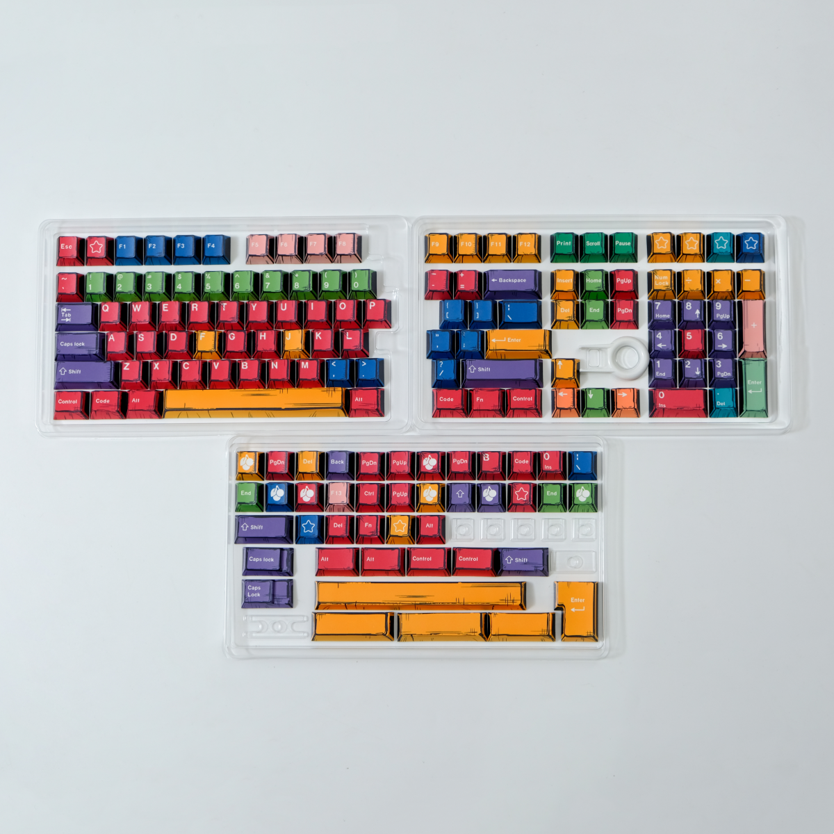 Comic Keycaps PBT Cherry Keycap Panels For MAD 60 68 Rainy 75 Mechanical Keyboard Magnetic Keyboard Custom DIY Dye Sub Key Caps: Beige