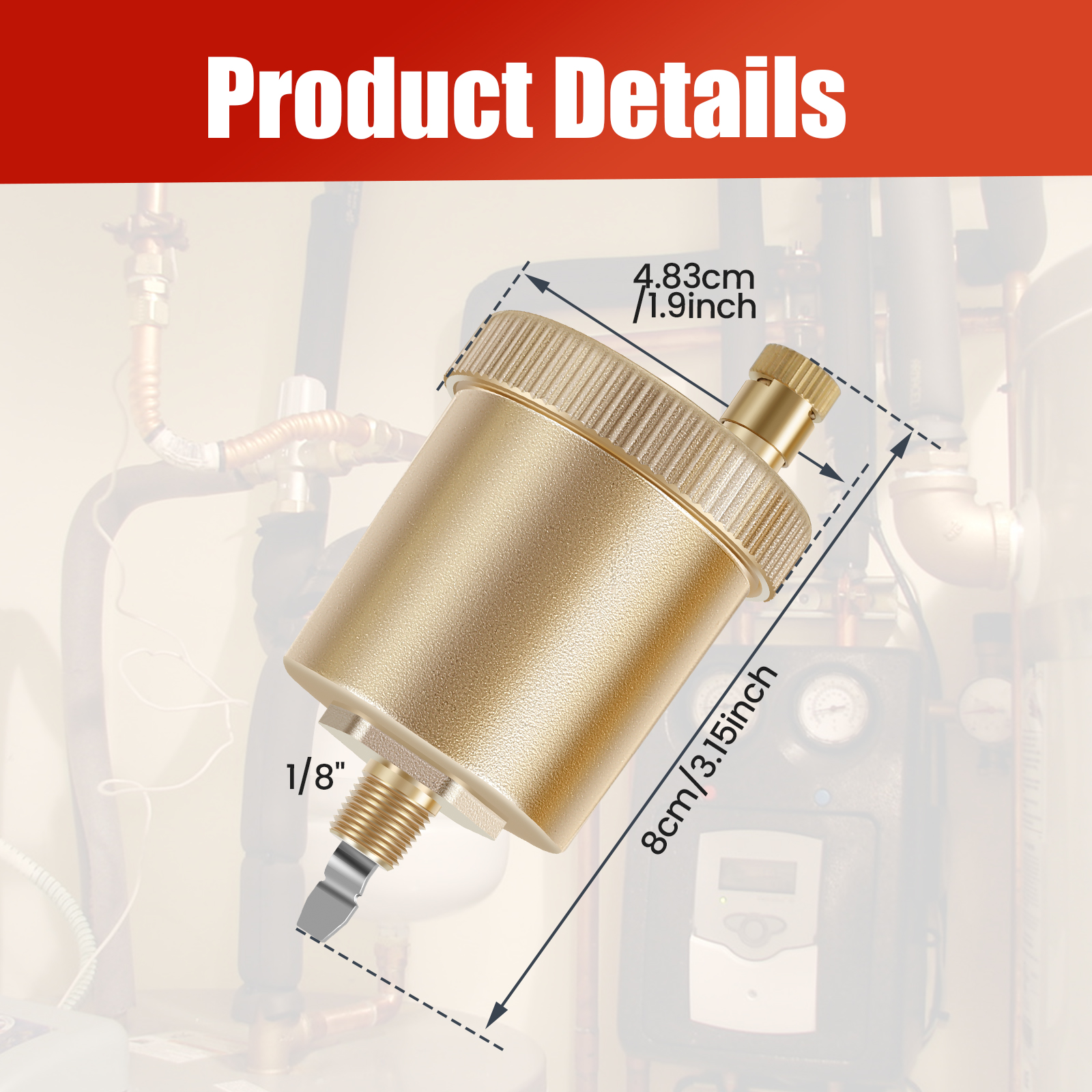 Brass Auto Vent Valve Release Valve Air Bleeder Valve Vent Set for Radiator Compact Automatic Float Valve