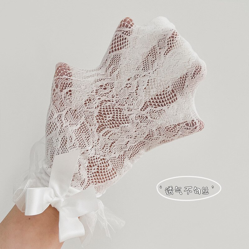 2022 New Spring Summer Girls calze al ginocchio calze a rete in pizzo per bambini Princess Bow Lolita Roll Socks tubo flessibile per studenti traspirante: 1206