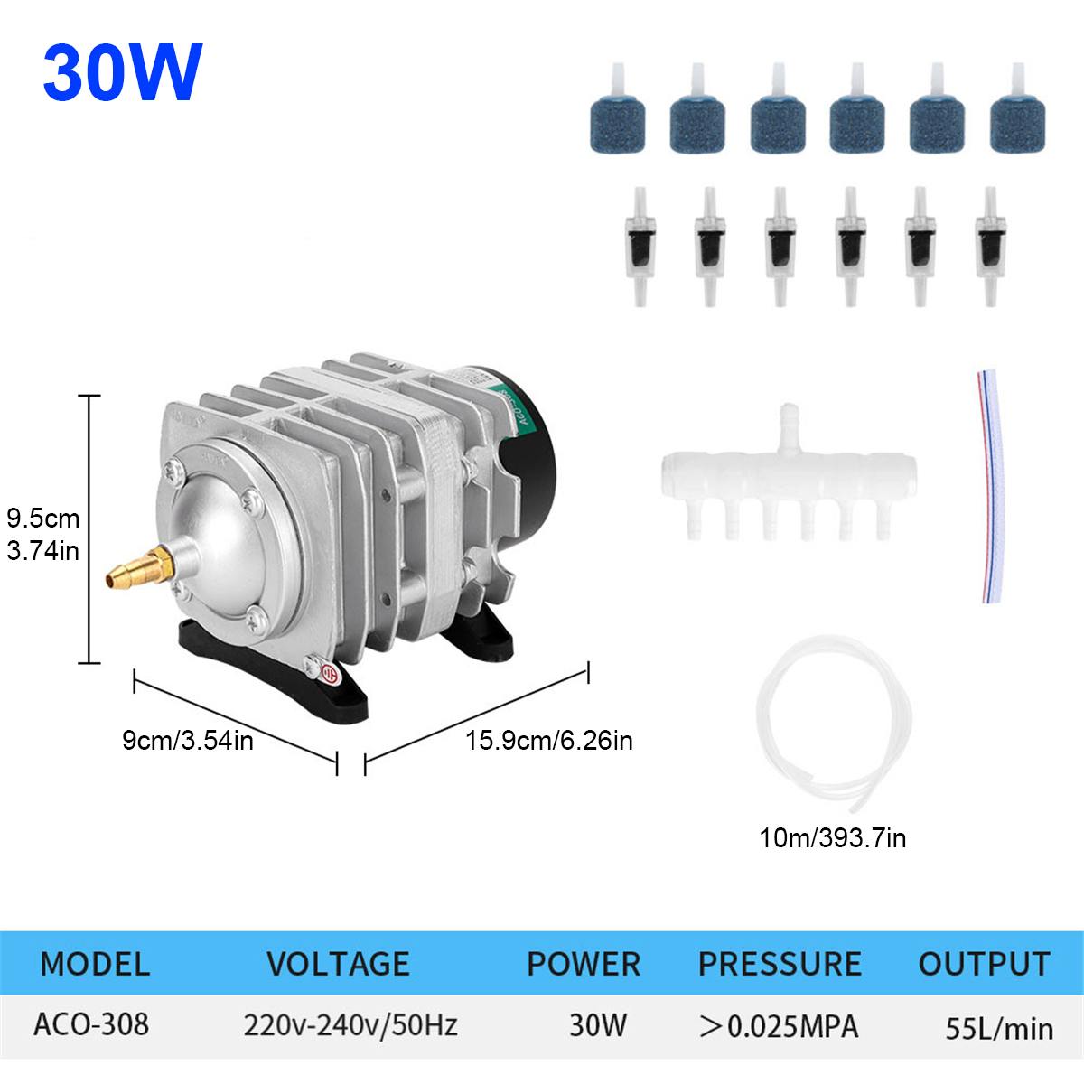 Aquarium electromagnetic air compressor 82L/min fish tank air pump increasing oxygen pump HAILEA: 30W with parts