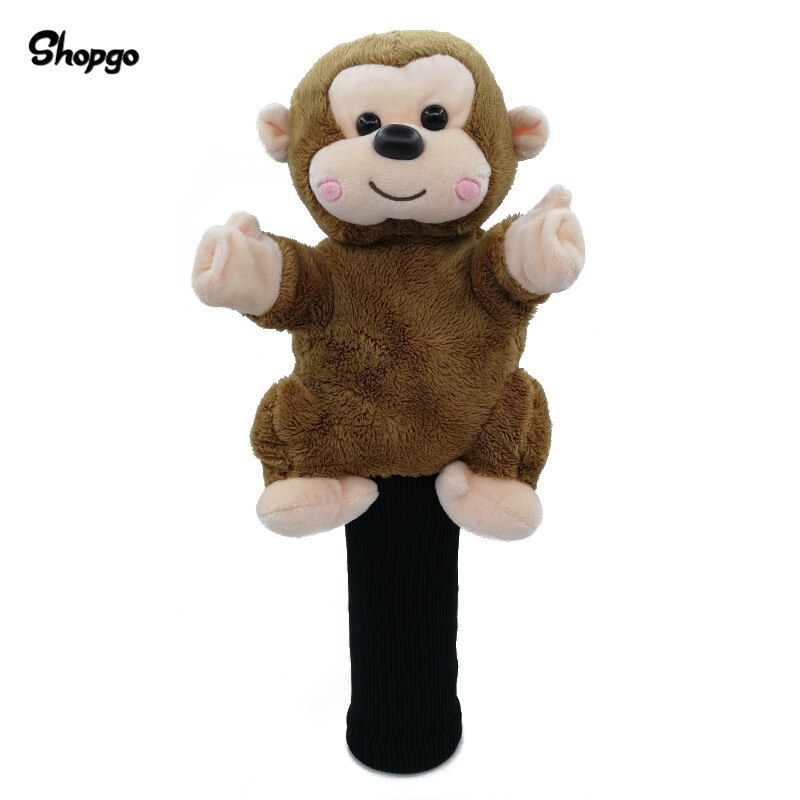 Cabeza de mono Golf cubierta de la cabeza del bosque de la calle 5 colores de la historieta Animal Golf accesorios mascota novedad lindo: short-haired monkey
