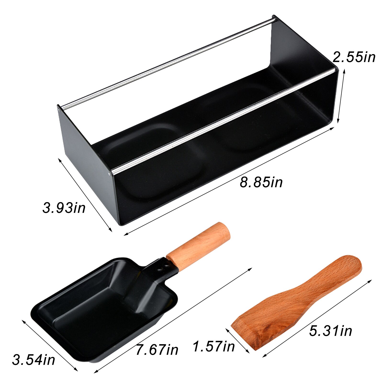 Cheese Melter Raclette Grill Nonstick Raclette Grill Set Mini Cheese Melting Pan with Wooden Handle Oven Grill Plate Accessories