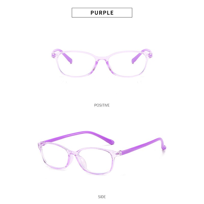 Kids Anti Blauw Licht Filter Computer Full Frame Brillen Computer Transparante Bril Eyeware 7 Kleuren Verminderen Vermoeide Ogen: Purple