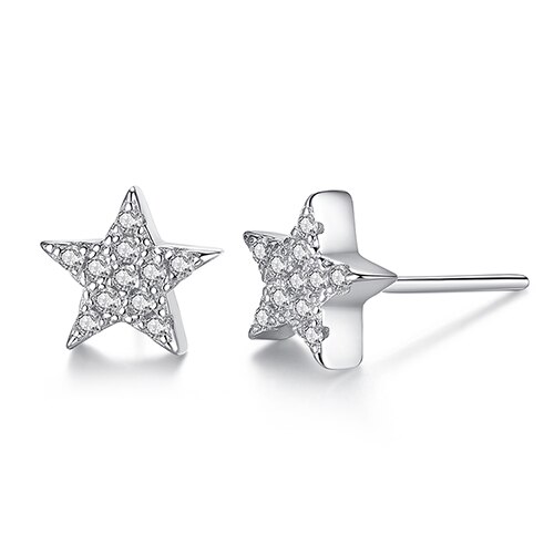 BELAWANG-pendientes de luna y estrella para mujer, de Plata de Ley 925, joyería Original de Navidad, , joyería: YE3110