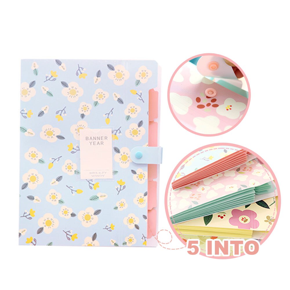 1PC Fresh Floral Filing Production Folder Multi-Fu... – Vicedeal