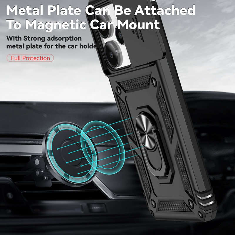 Para Xiaomi Redmi Note 14 4G funda con soporte de anillo armadura a prueba de golpes Coque para Redmy Note14 4G cubierta protectora de lente