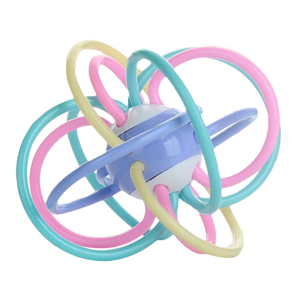 Lustige Baby Infant Beißring Regenbogen Farbe Ball Kinder Kinder Hand Glocke Rassel Spielzeug Neue