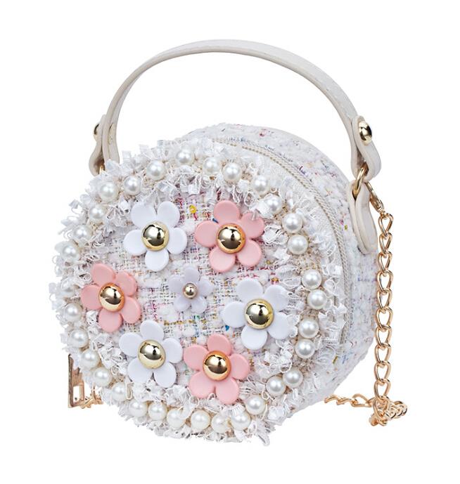 Sac à dos princesse pour filles, sacoche pour enfants, sacoche pour bébé, sac à épaule avec fermeture éclair: WHITE