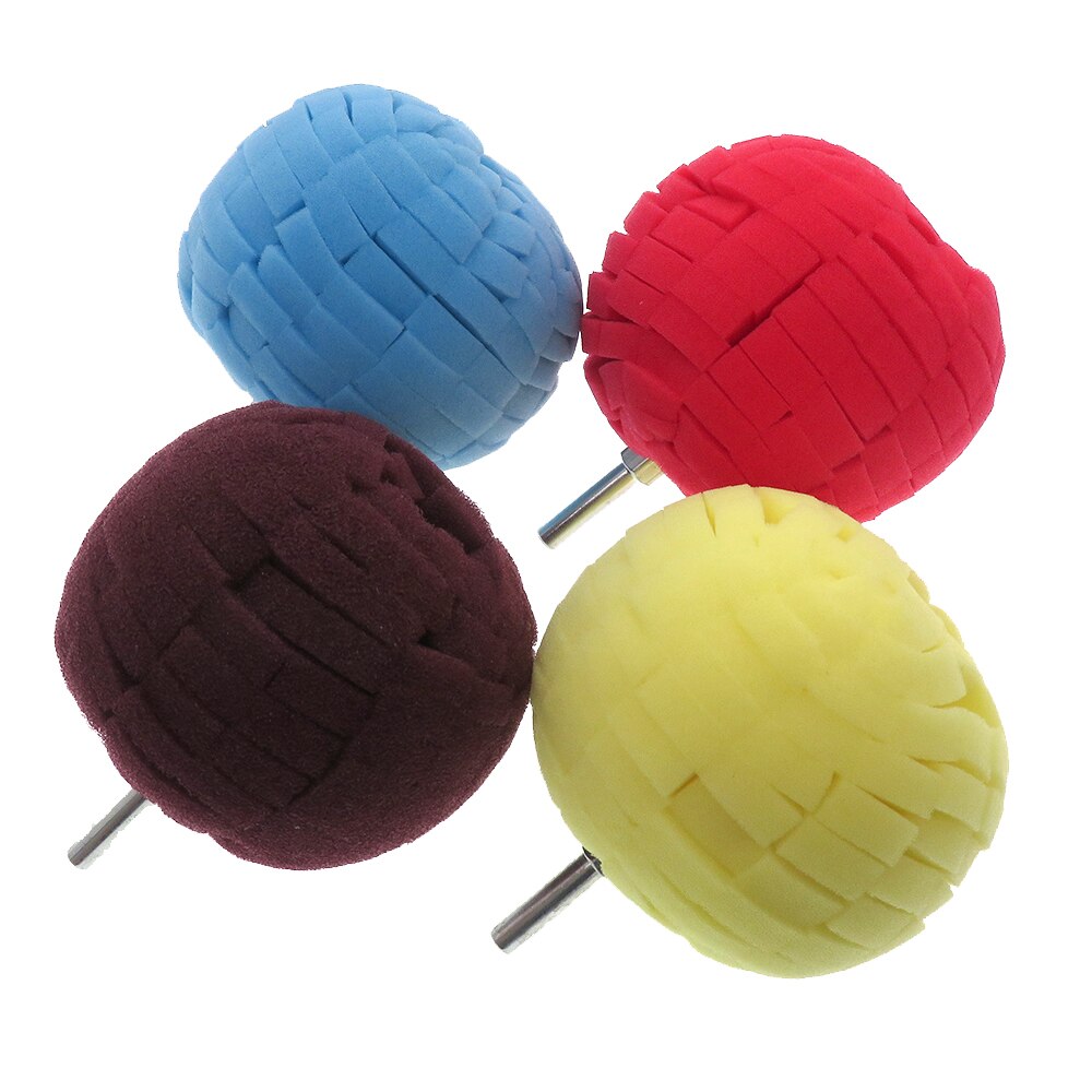 Juego de Herramientas de taladro eléctrico, almohadilla de pulido de esponja, almohadillas de pulido de coche en forma de cono para limpieza de cubo de rueda de coche: 4 PCS
