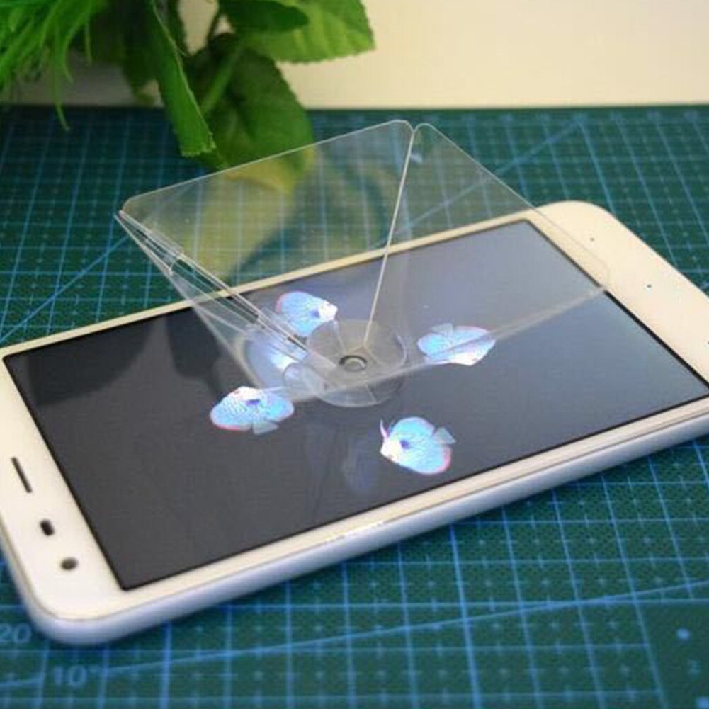 Transparent Virtual 360 Degree Projector Portable Video Stand For Mobile Phone 3D Universal Pet Ultra Clear