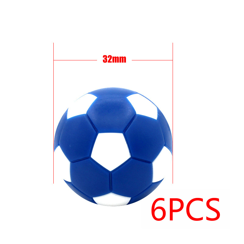 6PCS/lot 32mm Small Soccer Ball Mini Table Football Balls Black White Soccer Ball for Entertainment Flexible Trained Relaxed Toy: Navy Blue