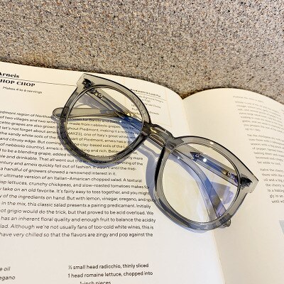 Glasses Frame Round Computer Eyeglasses Candy Color Optical Glasses Frame Arrow Rivet Eye Glasses Frames for Men Women: grey