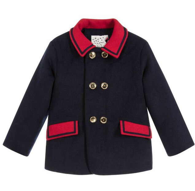 Spanska barnkläder höst och vinter barnkappa dubbelsidig ulljacka toddler boy jacka: Svart / 110cm