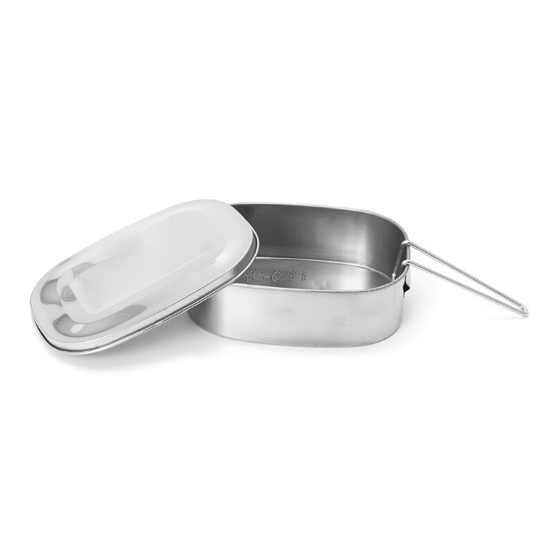 Stainless Steel Square Lunch Box Bento Food Picnic Container Travel 1/2 Layer lunch box for Student,School