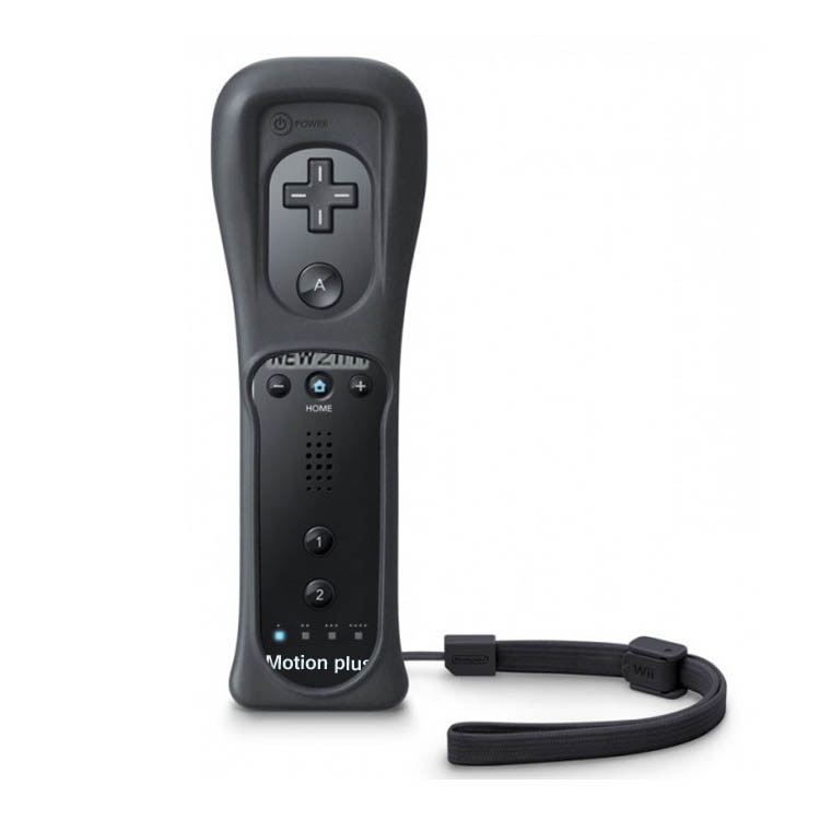Black Ingebouwde Motion Plus Inside Remote Controller Met Siliconen Case + Hand Strap Voor Nintendo Wii voor Wii Remote