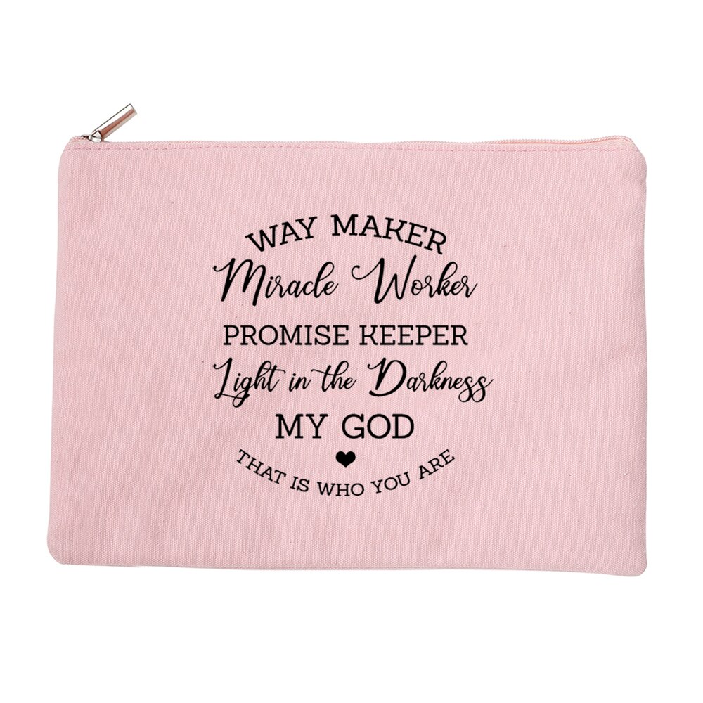 Miłość jezus kosmetyczki torba dla kobiet rozmiar podróży makijaż torebka na suwak torebka płótno ołówek szminka torba mój bóg Christian