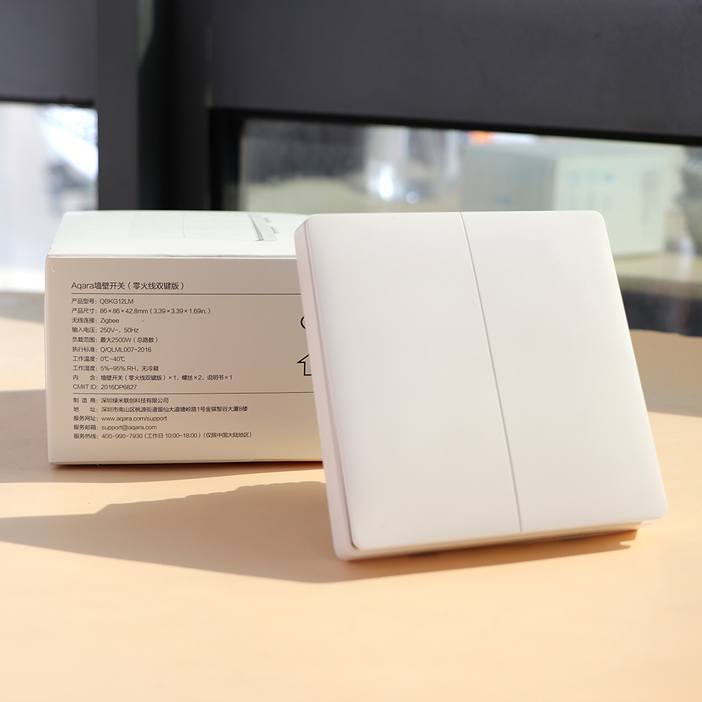 Aqara Smart Light Control Fire Wire Zero Line Double Single Key Button ZiGBee Wall Switch 2 Version for xiaomi Mijia APP Control