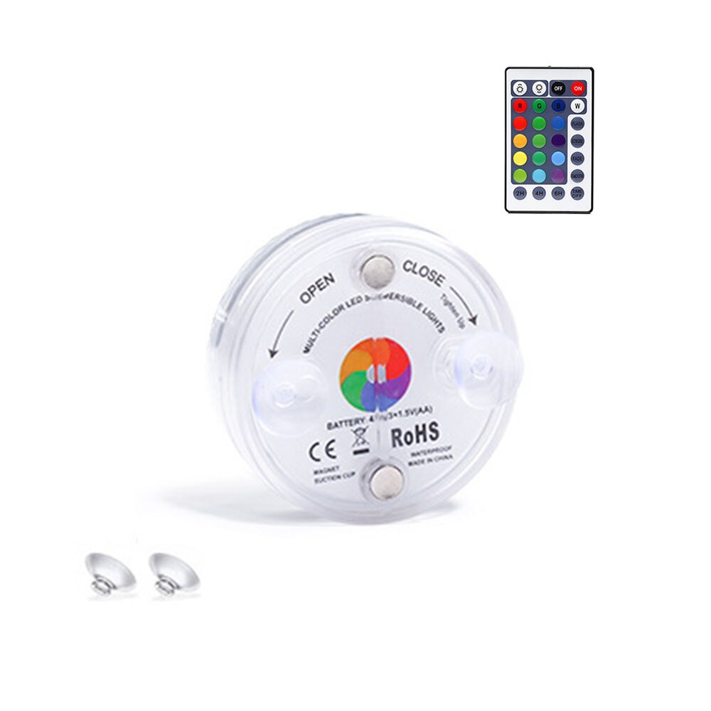 Onderwater led-lamp met 13 leds rgb, onderwatervislamp, op batterijen werkend, infrarood afstandsbediening, draadloze, meerkleurige badlampen: 1 stuk / Zonder batterij