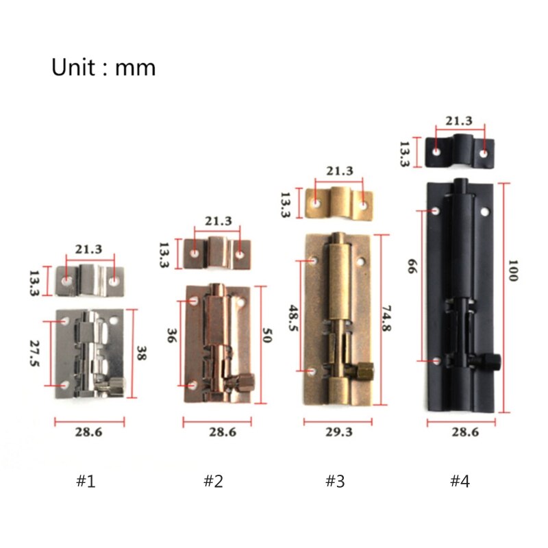 Thickened Sliding Bolt Door Lock Stainless Steel Slide Latch Lock Safety Door Barrel Bolt Privacy Latch Easy to Install