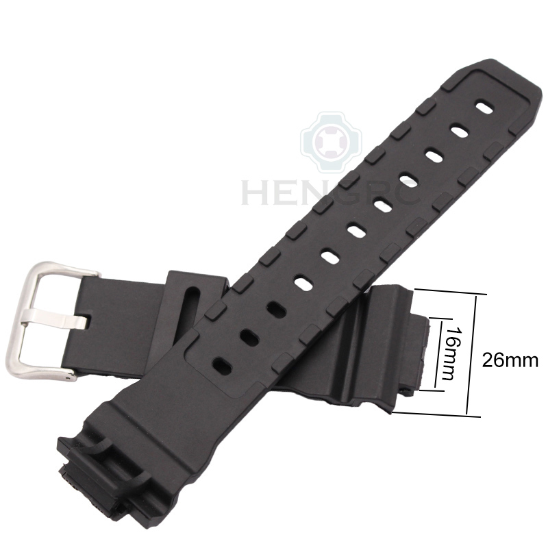 Horlogebanden 16Mm X 25Mm Mannen Zwarte Sport Duiken Rubber Siliconen Horloge Band Voor 6900 Serie Horloge Accessoires: Default Title