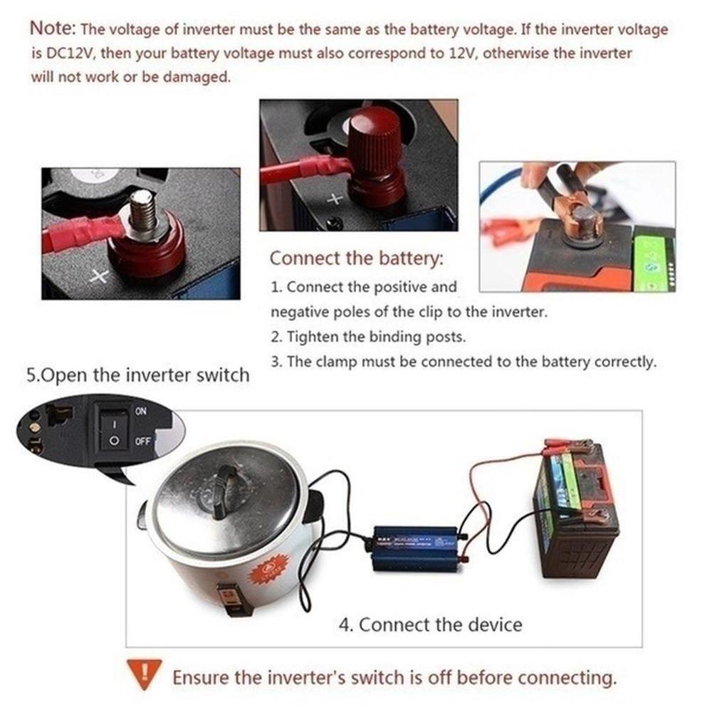 Auto Omvormer 12V 220V 2200W Pe Ak Auto Omvormer 12V Solar Black Stijl Transformator Inversor 220V Converter M7E1
