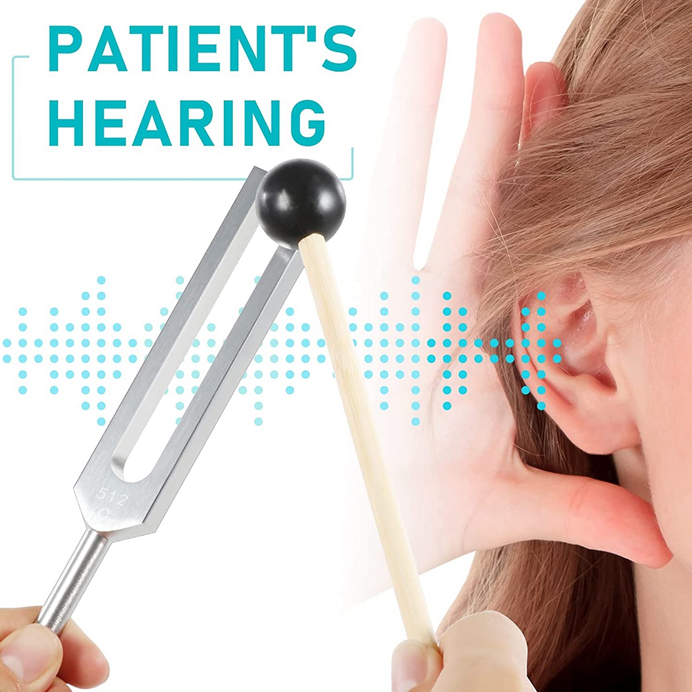 4 Pack Tuning Fork Set(128Hz, 256Hz, 512Hz)with Tuning Fork Hammer for Sound Sound Vibration Tool with Base,Silver