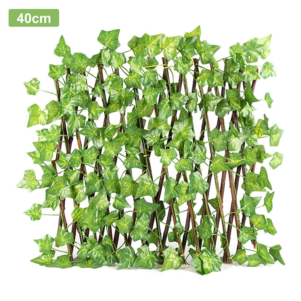 Retractable Artificial Garden Fence Expandable Faux Ivy Privacy Fence Wood Vines Climbing Frame Gardening Plant Home Decorations