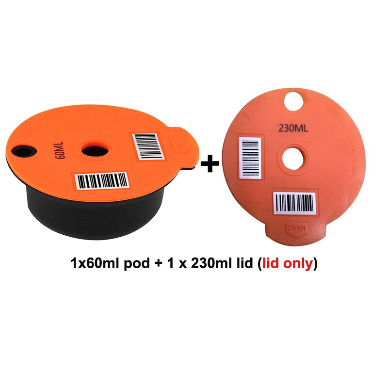 Reusable Coffee Capsule Pods Coffee Capsule Pod Silicone Lid Compatible with Bosch Happy Suny Vivy Tassimo 60/180ml: 230ml