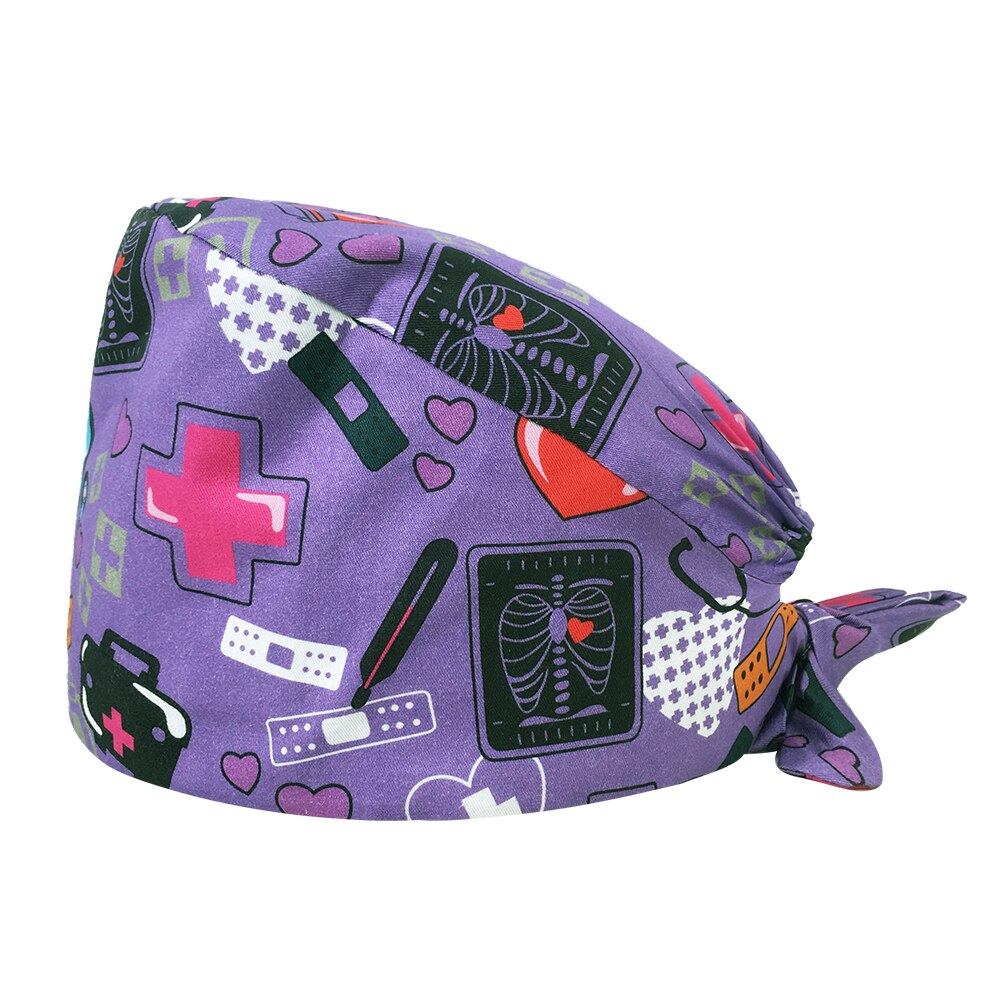 Prijs Unisex Cartoon Tand Afdrukken Scrubs Caps Verstelbare Lab Caps Katoen Vrouwelijke Leuke Scrubs Hoed Huisdier Schoonheid Werk Hoeden: 22149
