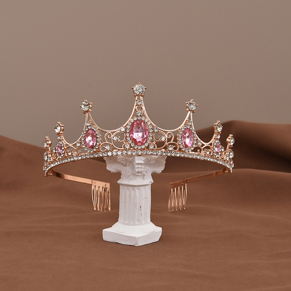 Coronas y Tiaras de cristal de princesa Reina, Tiara de corona barroca Vintage para mujer, desfile de novia, diadema para graduación, accesorios para el cabello de boda: Default Title