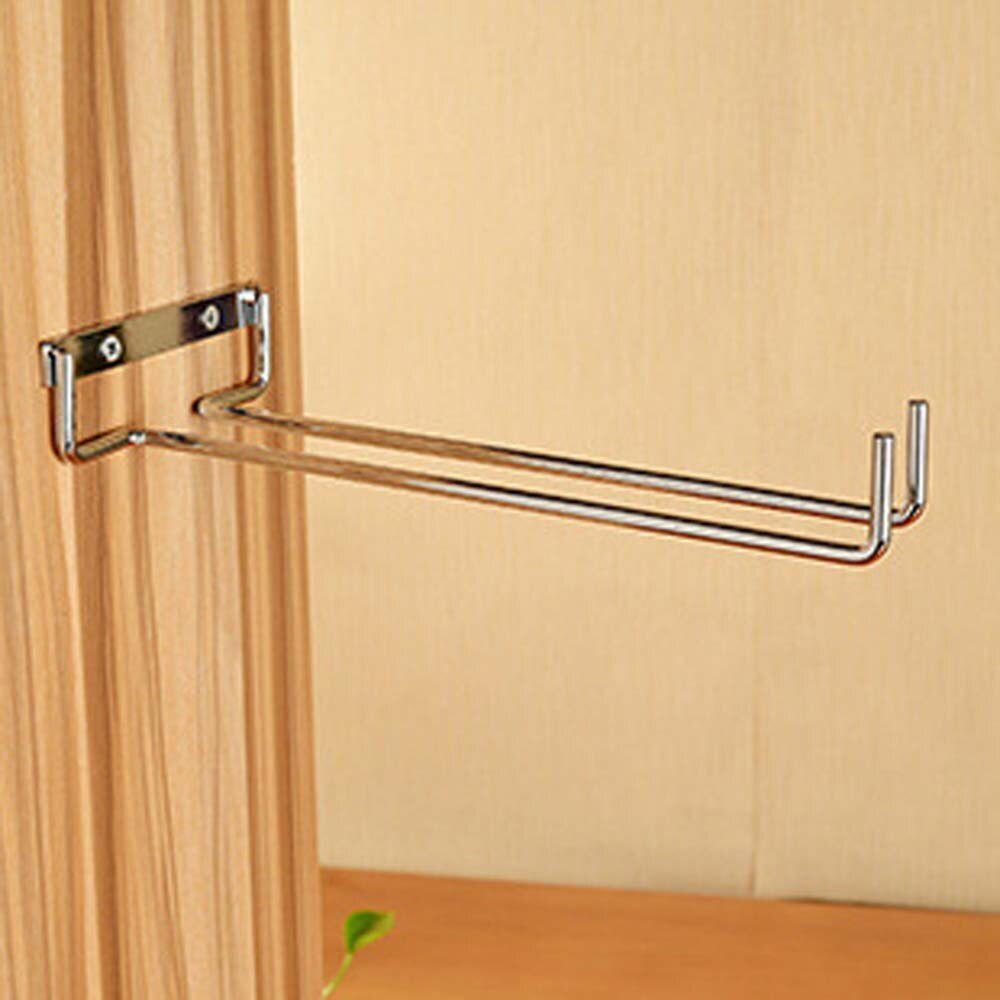 Porte-verre à vin en métal suspendu | Argent/or Bar simple/Double vin verres à vin, gobelet en verre, support inversé: single silver