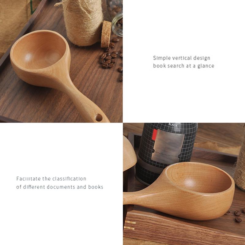 Wood Scoop Japanese Style Solid Wood Water Rice Flour Scoop Multipurpose Wooden Ladle for Cooking Bath Tablespoon