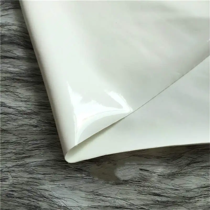 Shiny Glossy Soft Vinyl Patent Leather Fabric Elastic PVC Fabric Material for Dress Upholstery 140CM Wide Sold By Meter