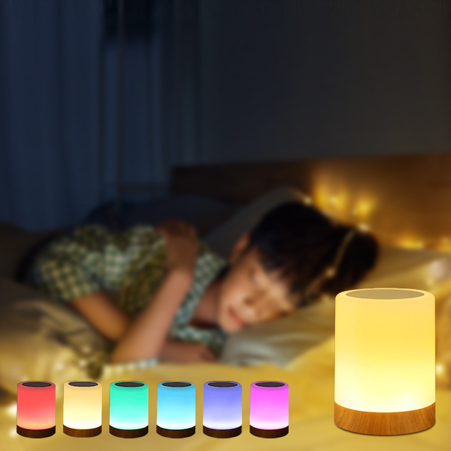 LED Tisch Lampe berühren Nacht Nacht Lichter RGB USB Aufladbare Nachtlicht Für Schlafzimmer Esszimmer Schreibtisch Dekoration Beleuchtung