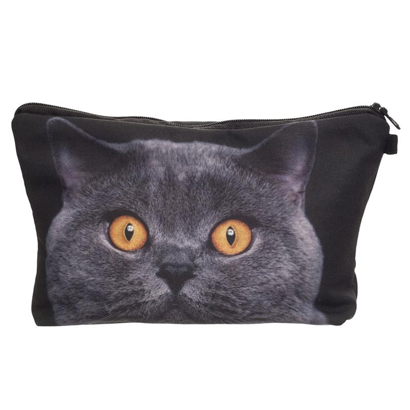 Neue 3D Kätzchen Gedruckt Weibliche Lagerung machen-hoch Taschen Frauen Mädchen Kupplung Taschen niedlich Karikatur Katze Reise Behälter Kosmetische fallen: E