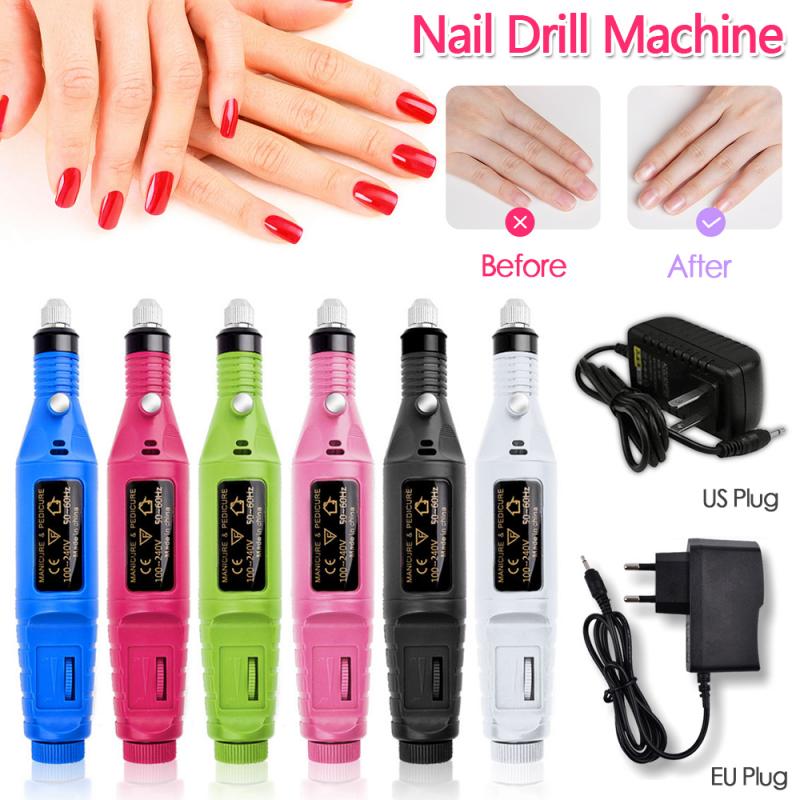 1Set Elektrische Nagel Boormachine Pen Apparaat Voor Manicure Frezen Elektrische Nail Sander Pedicure Manicure Gereedschap Kit