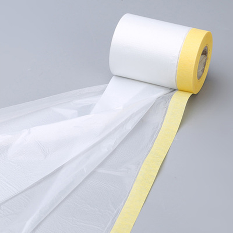 Voorgekleurde Automotive Masking Film Voor Autovlading Verfbescherming Die Spuitpapier Masking Plastic Tape Thuis stoffilm