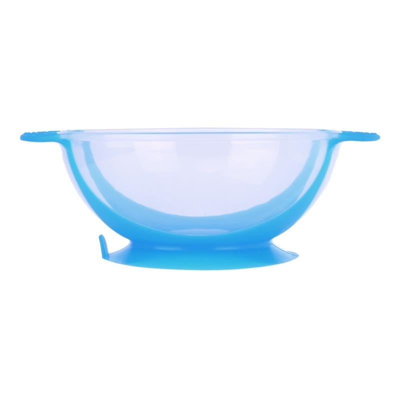 Safety Baby Feeding Dishes Babies Eatting Bowl with Suction Cup Assist Spoon Fork Baby Training Products: Blue Bowl