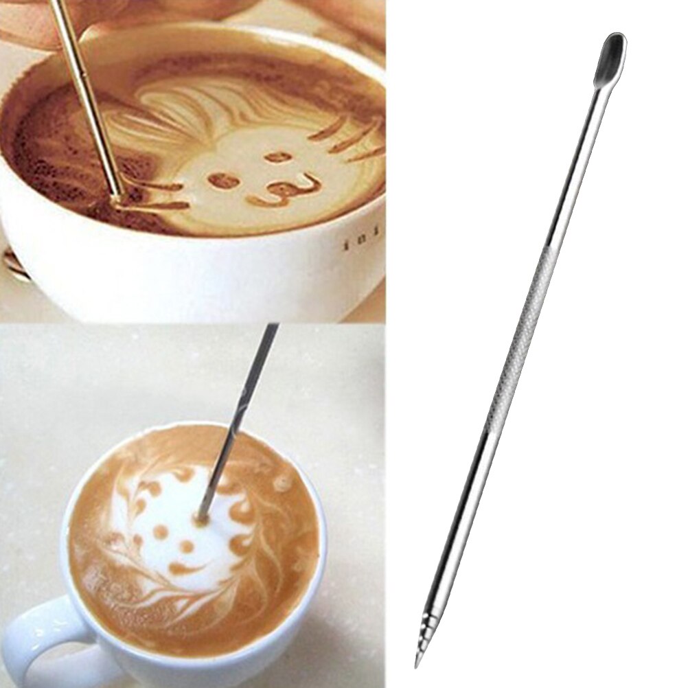 5 stks Rvs Koffie Art Pen Barista Tool voor Cappuccino Latte Espresso Decorating